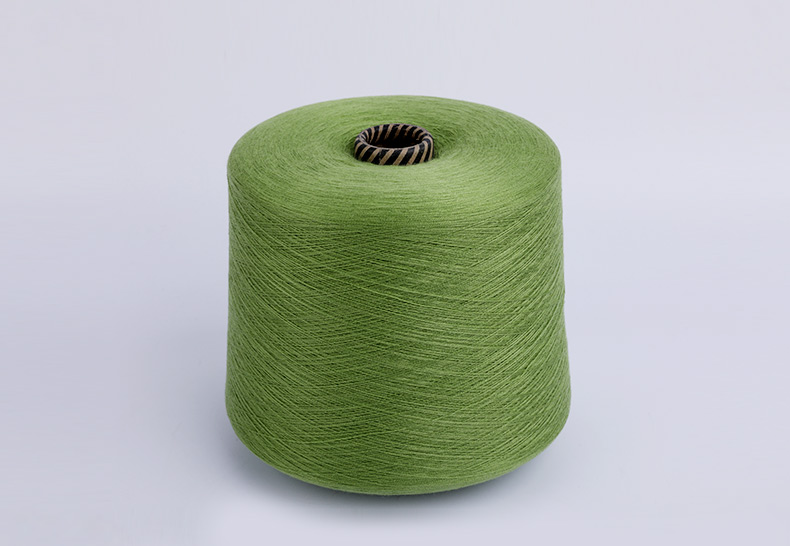羊毛、羊绒、棉、化纤混纺纱-黄果绿